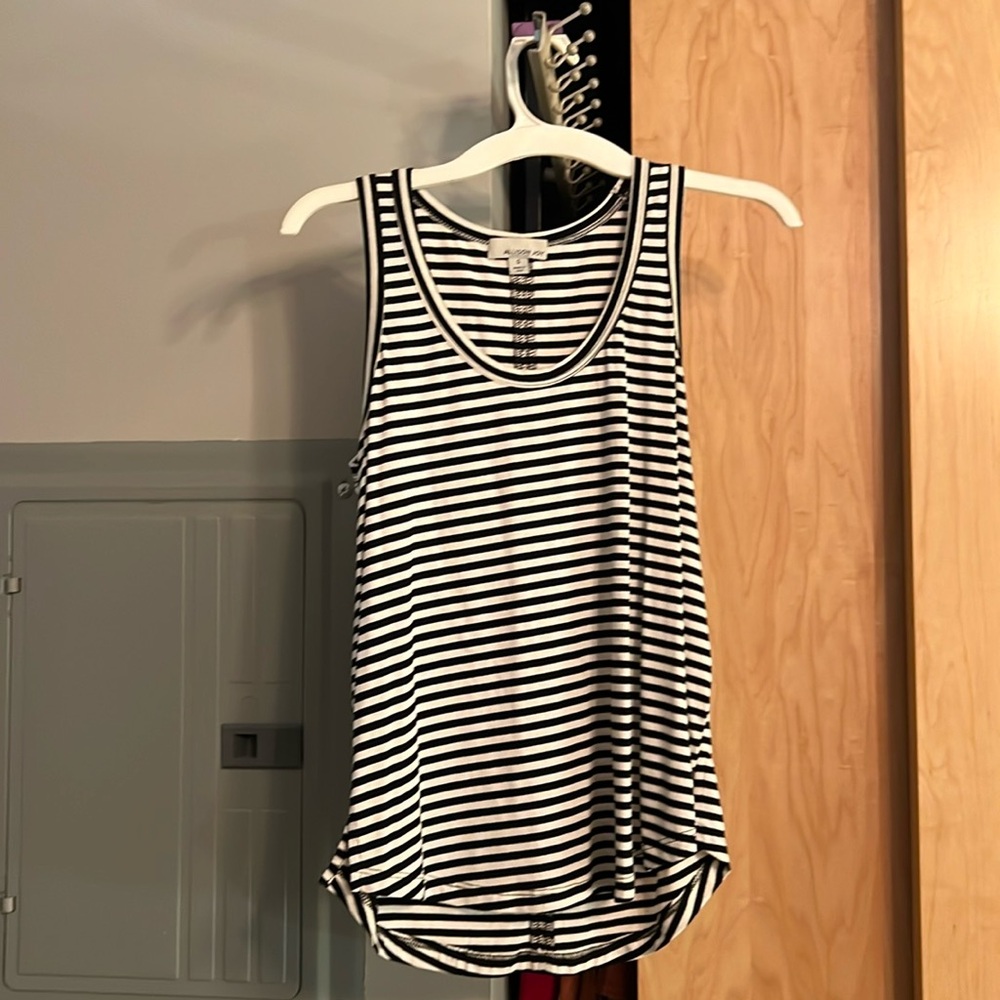 Black and white striped tank